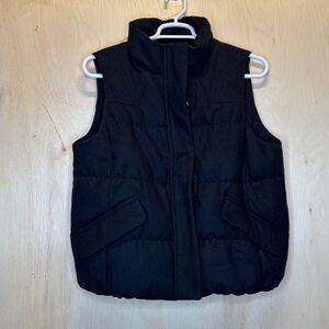 Gap Black Puffy Vest Wool Outside and Down Fill Women’s XL New with Tags